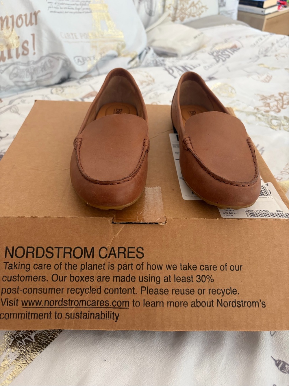 Born Women's Brown Leather Slip-On Loafers